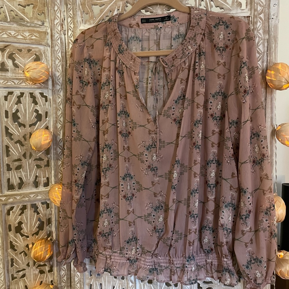 Zara floral blouse